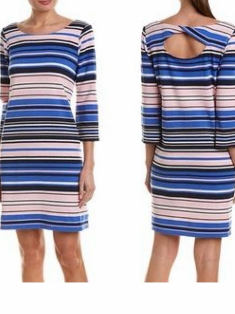 Lilly Pulitzer Striped Long-Sleeve Knit Dress in Blue, Pink and Black